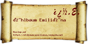 Öhlbaum Emiliána névjegykártya
